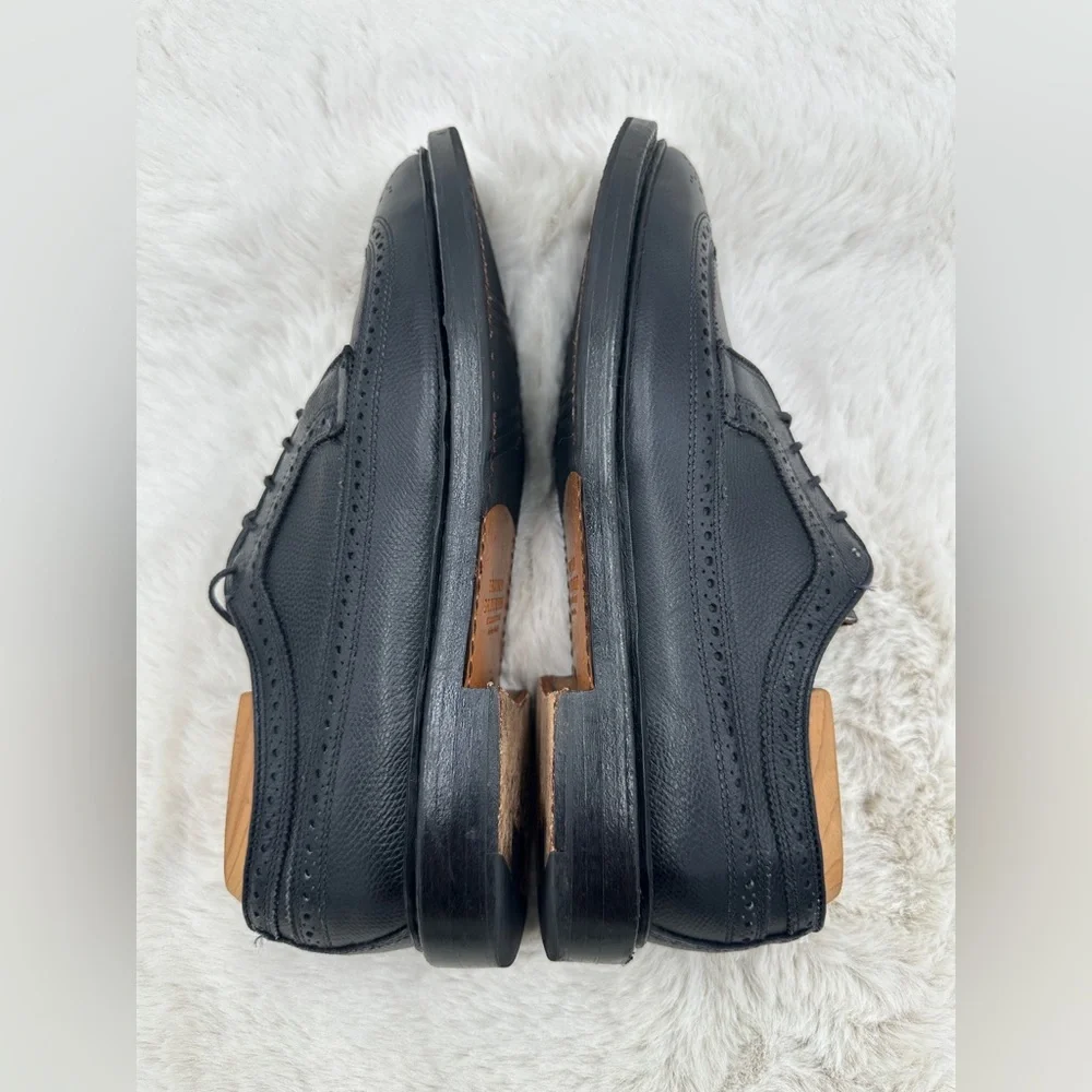 Brooks Brothers Black Oxford Brogues Dress Shoes‎ 9.5 Classic Leather